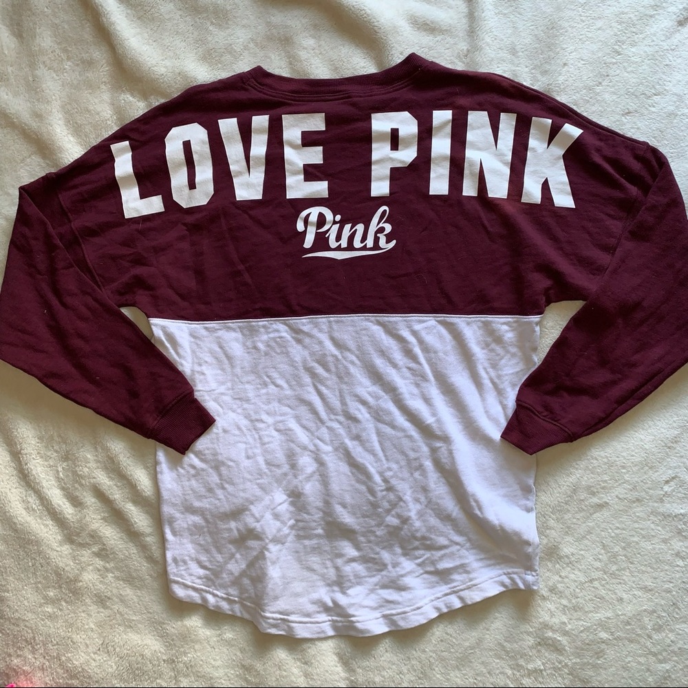 VS PINK XS Maroon Oversized Crew
